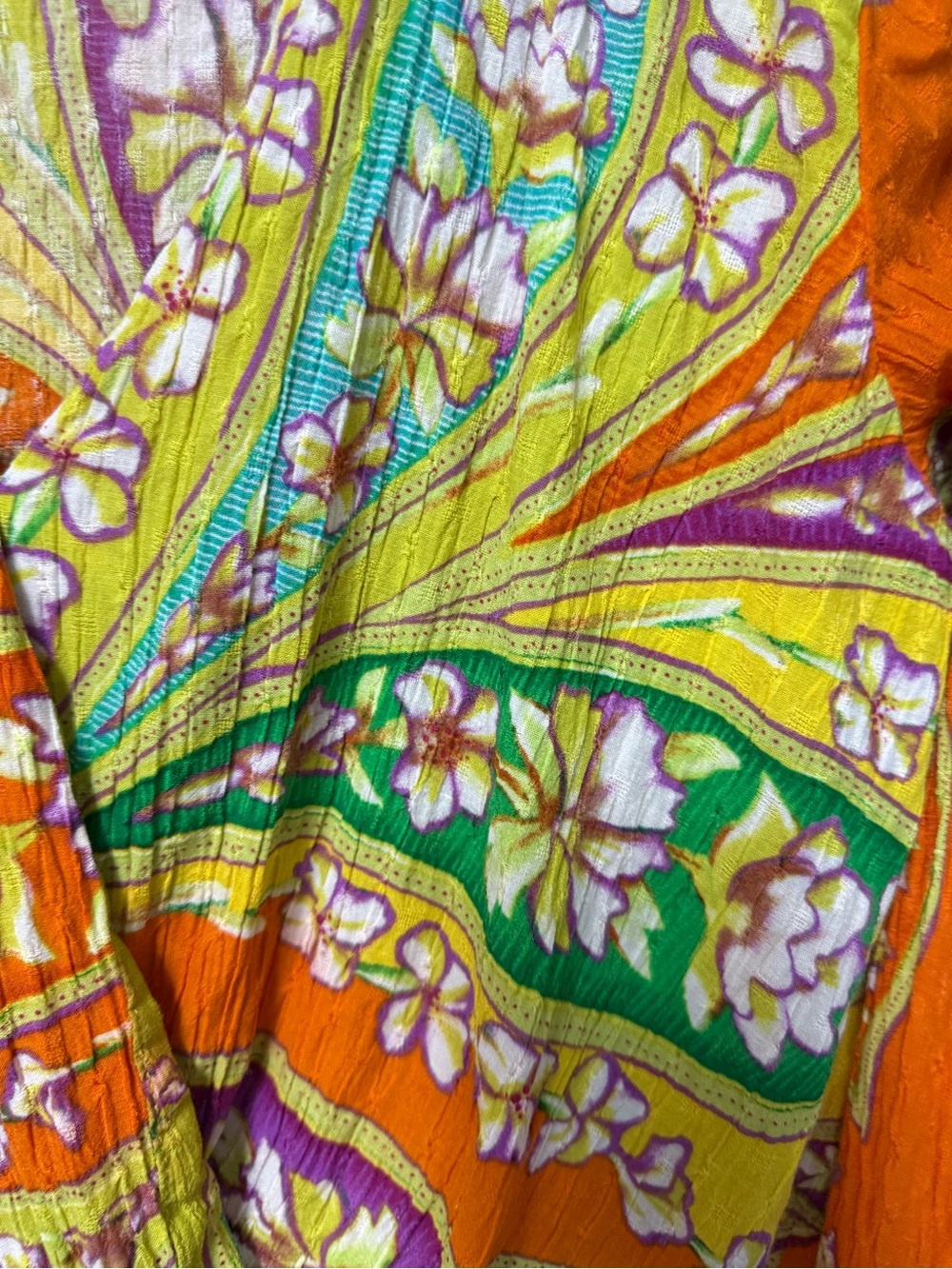 Haute Hippie Orange Floral Collared Wrap Jacket - Picture 2 of 6